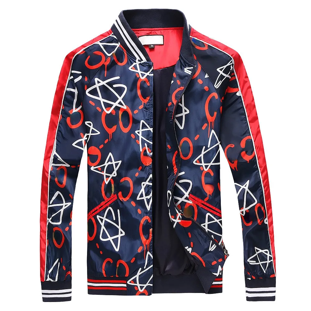 Jacke für Herren, voll bedruckt, lässiger Baseball-Mantel, Freizeit-Sportbekleidung, Buchstaben-G-Druck, neueste Mode-Design-Jacken
