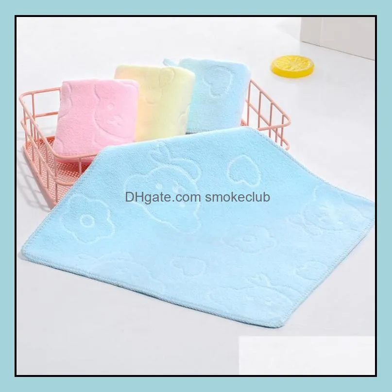 NEWHousehold Microfiber Absorbent Face Wash Towel Infant Kindergarten Thicken Embossed Cartoon Bear Printed Towels EWB7855