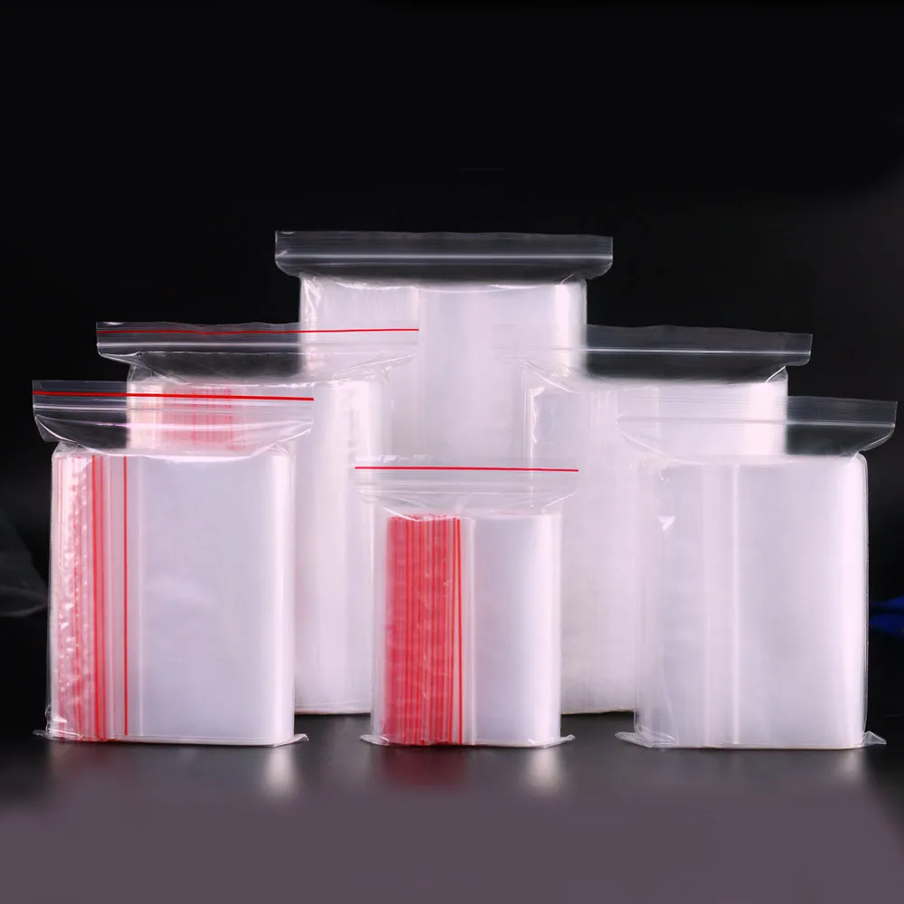 Multiple Sizes Small Zip Lock Plastic Bags Reclosable Transparent