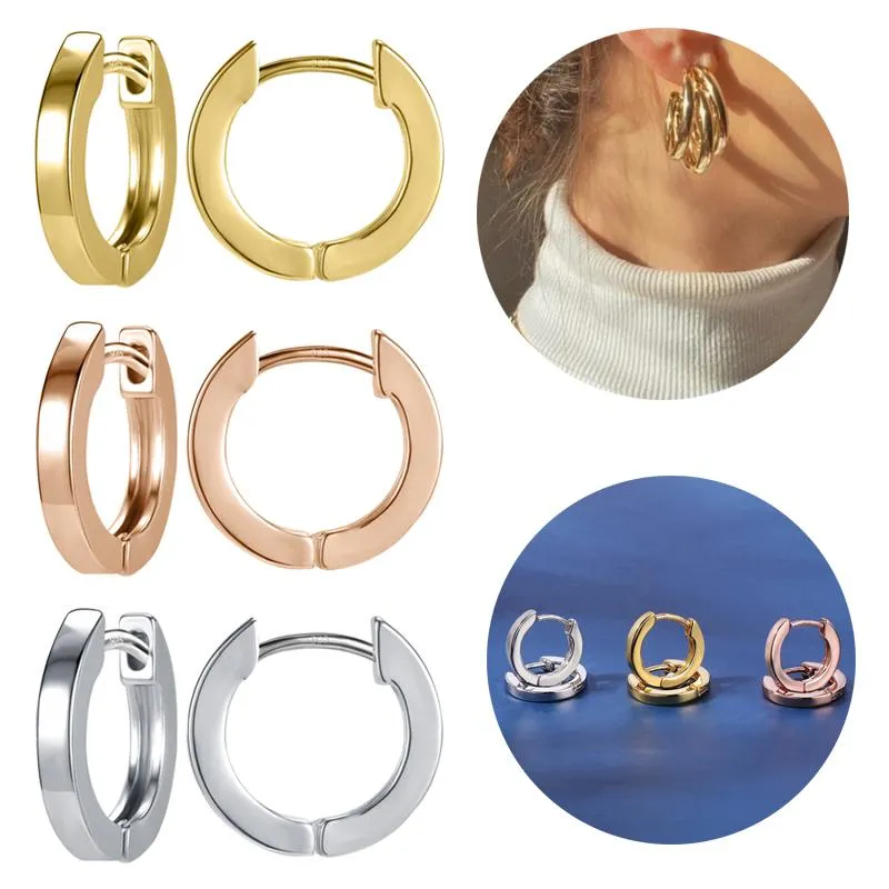 Hoop Huggie Aoedej Eenvoudige stijl oorbel koperen ronde voor vrouwen Meisjes rose gouden sliver kleur Dangle kleine cirkel oorbellen