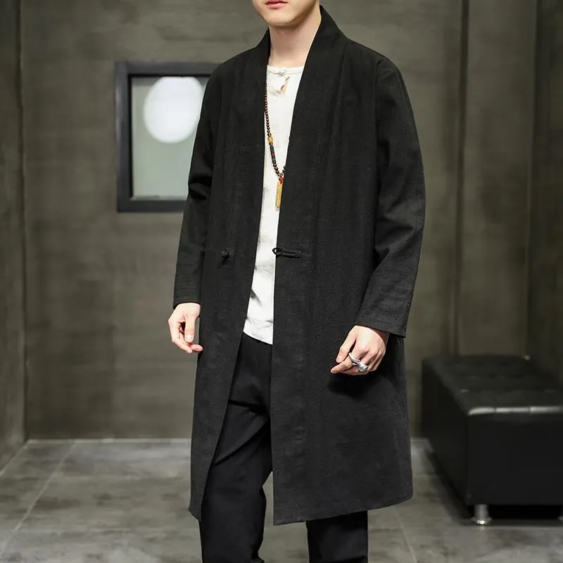 Mens linen duster coat sale