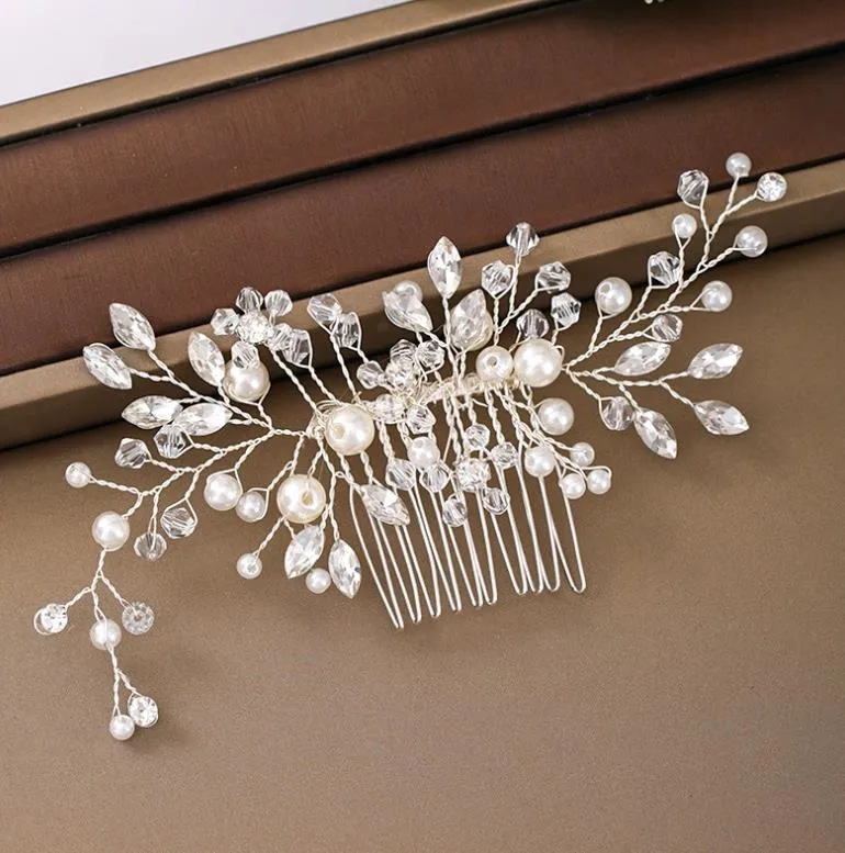 Clips & Barrettes Jewelry Handmade Color Rhinestone Comb Hair Ornaments Women Pin Bridal Wedding Headpieces