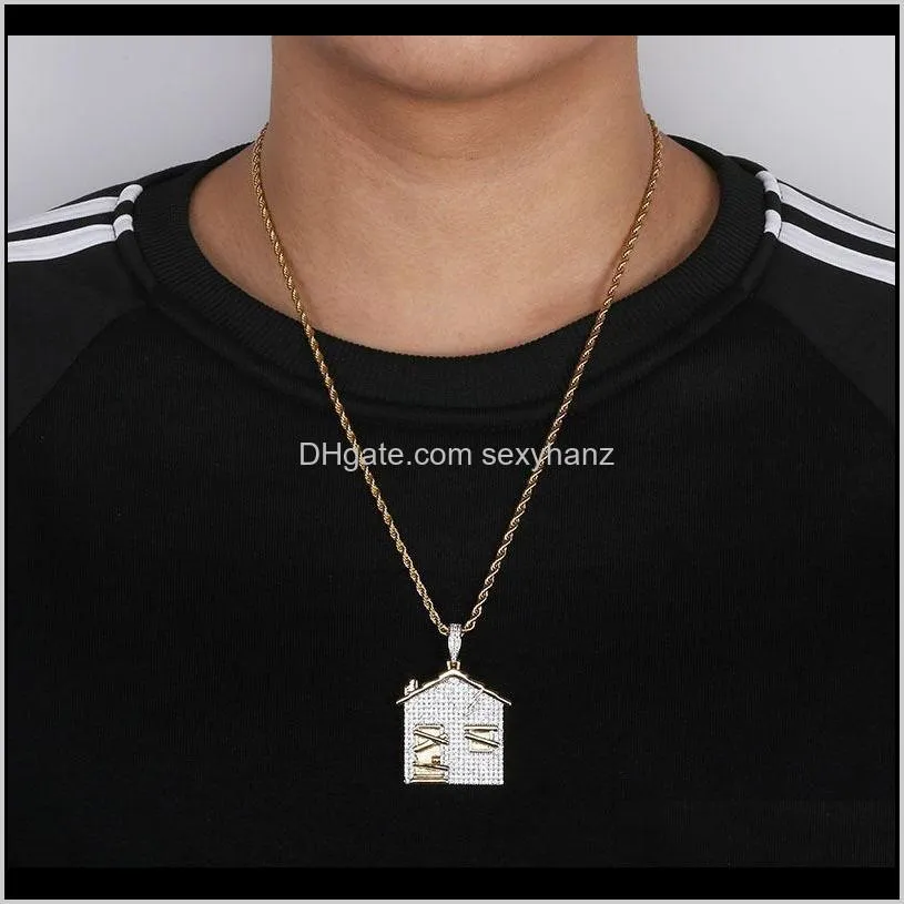 house pendant hip-hop necklace jewelry micro zircons personality explosion in europe and america