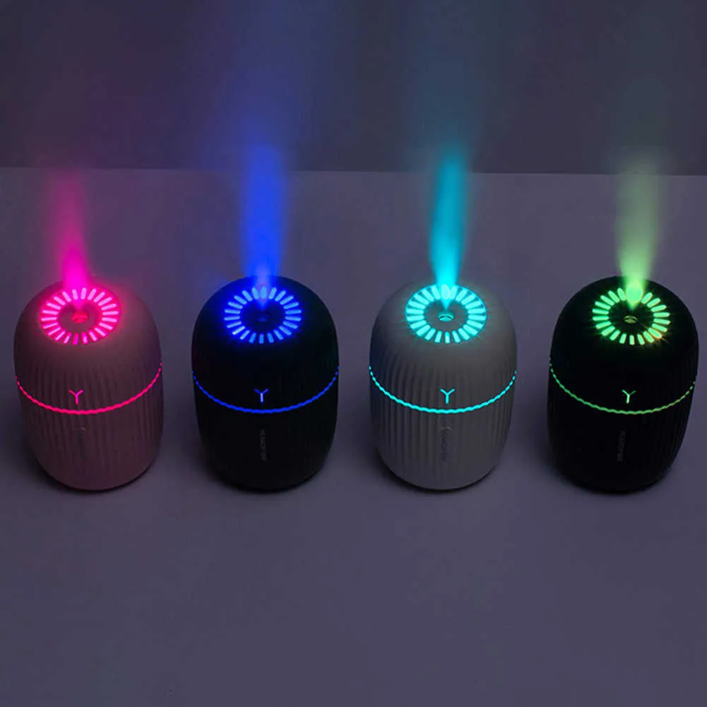 200ml Ultrasonic Air Humidifier Cup Portable USB Aroma Essential Oil Diffuser Cool Mist Maker Sprayer With Colorful Night Light 210709