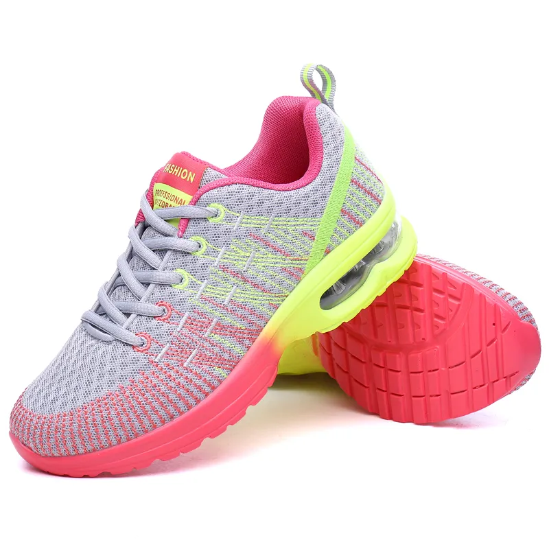 Venta al por mayor 2021 moda fuera de las zapatillas deportivas para mujer para hombre más nuevo Rainbow Knit Mesh Outdoor Runners Walking Jogging Sneakers TAMAÑO 35-42 WY29-861