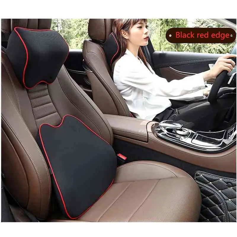 Pamięć zagłówek Piana Neck Poduszka Seat Head Support Lumbar Obsługa Krzesło biurowe Poduszki do samochodu Auto