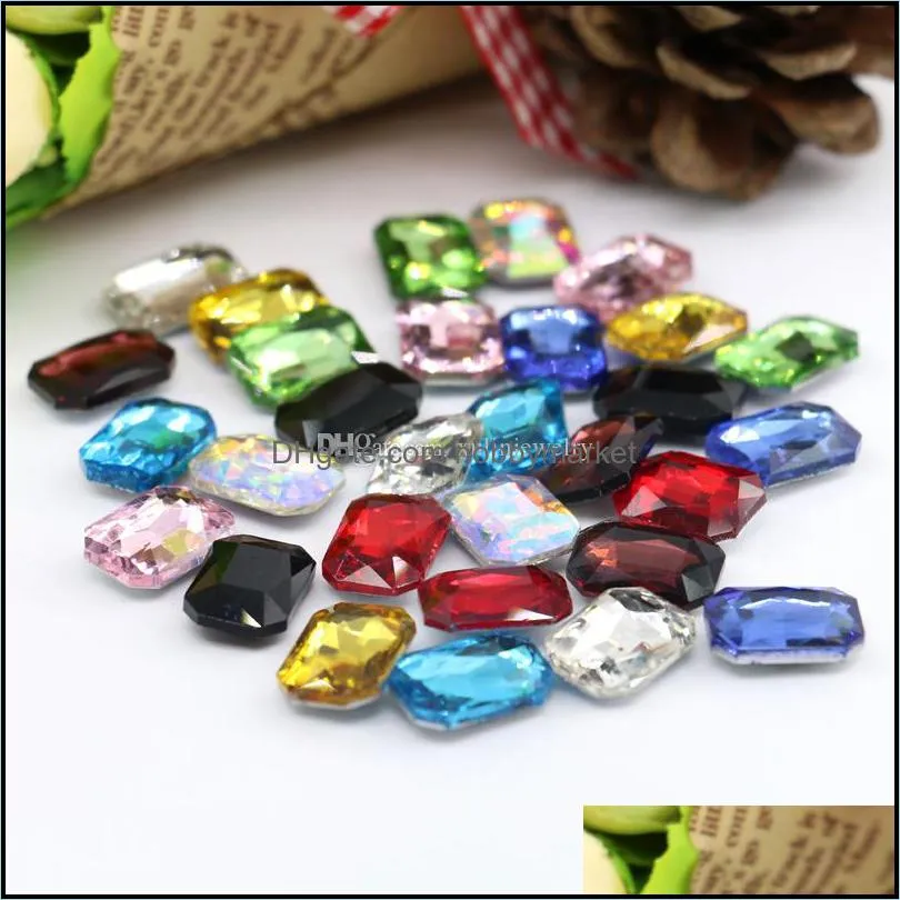 6x8mm Good quality stone Octagonal Shape 100pcs/bag Glass K5 Point Back Fancy Stone Silver Foiling Gemstone (10 Different Color