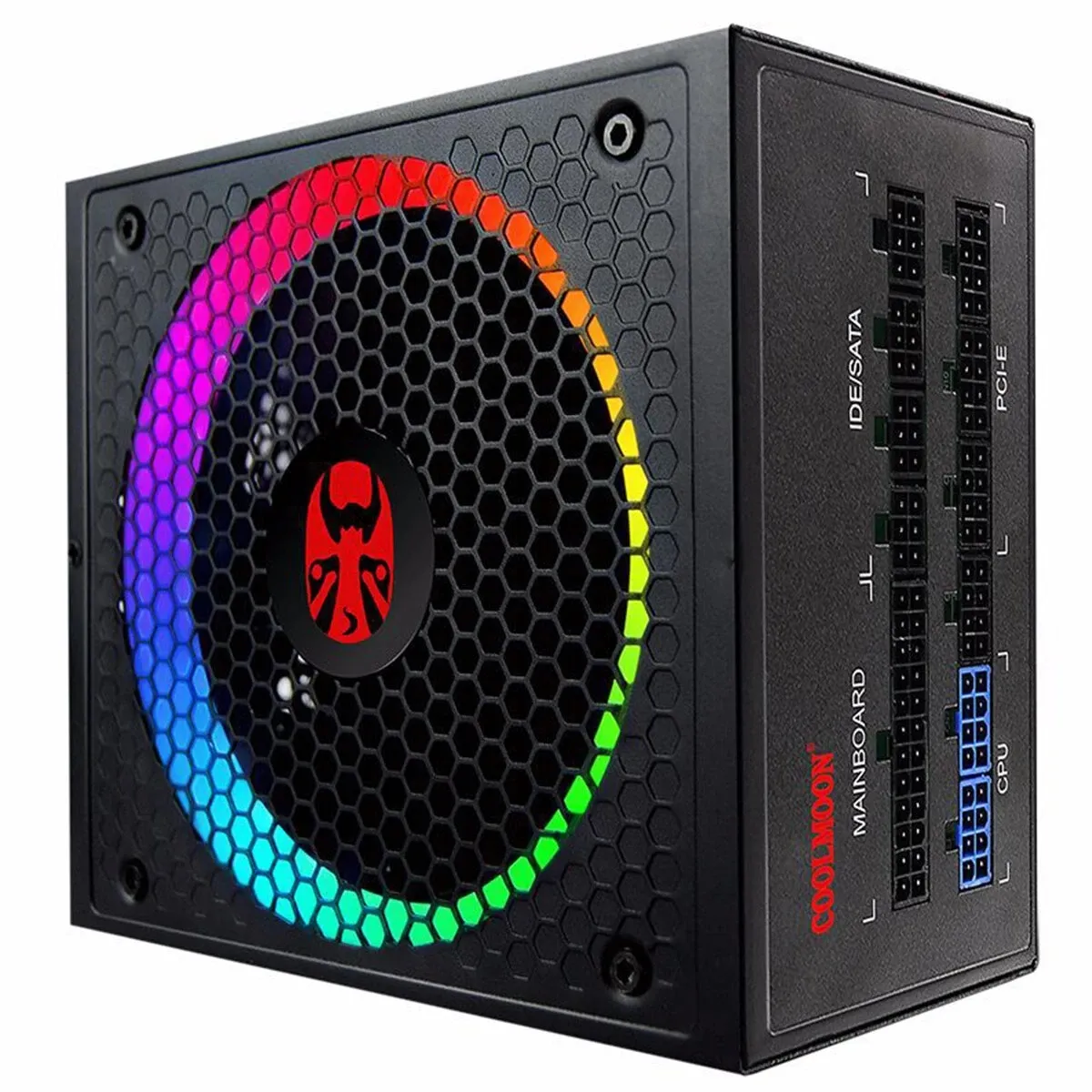PC電源750W 100-240V ATX RGB完全モジュラー14CMスマート温度制御ファン80プラスゴールドゲームコンピュータ（USプラグ）