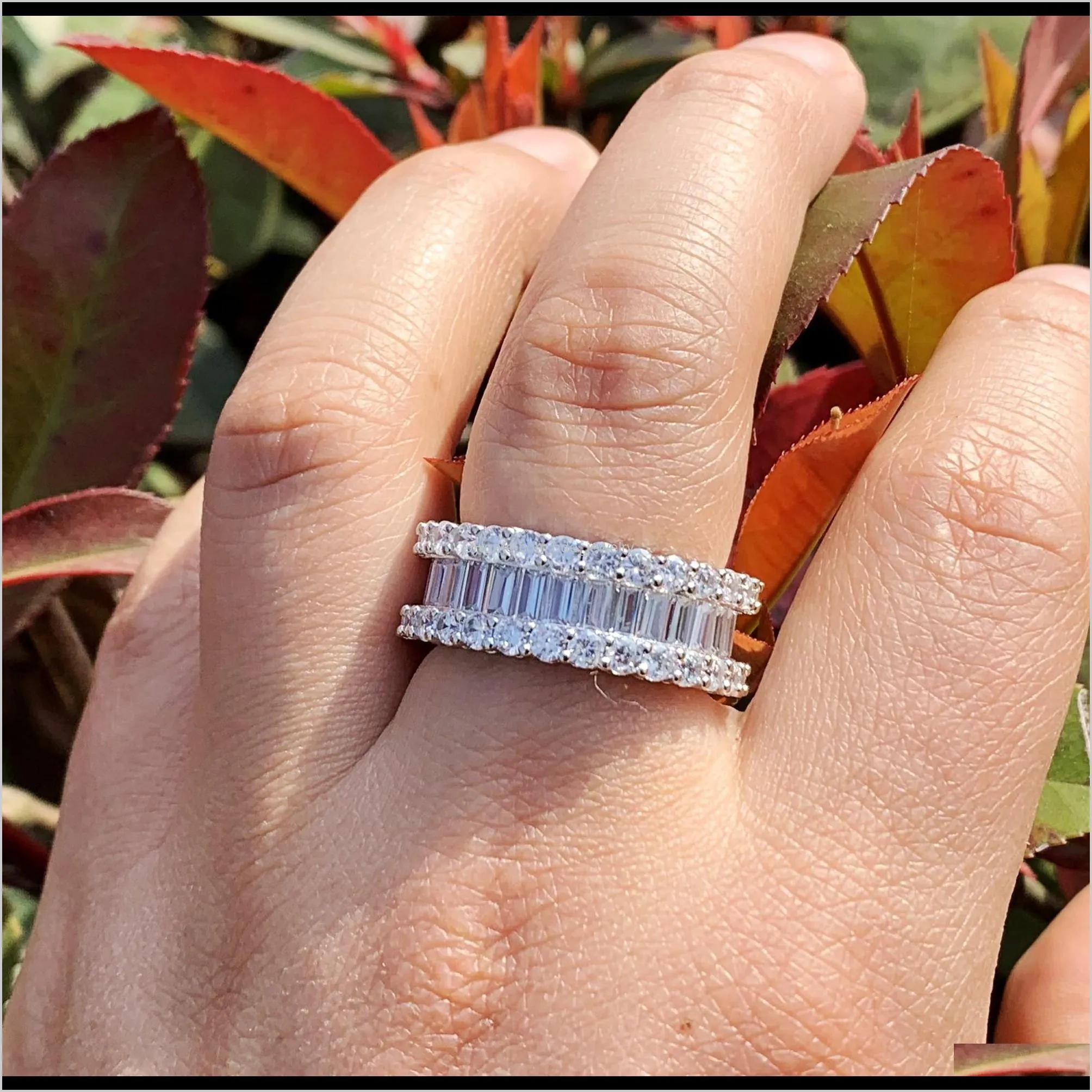 victoria wieck luxury jewelry real 925 sterling silver princess cut white topaz cz diamond party circle ring women wedding engagement