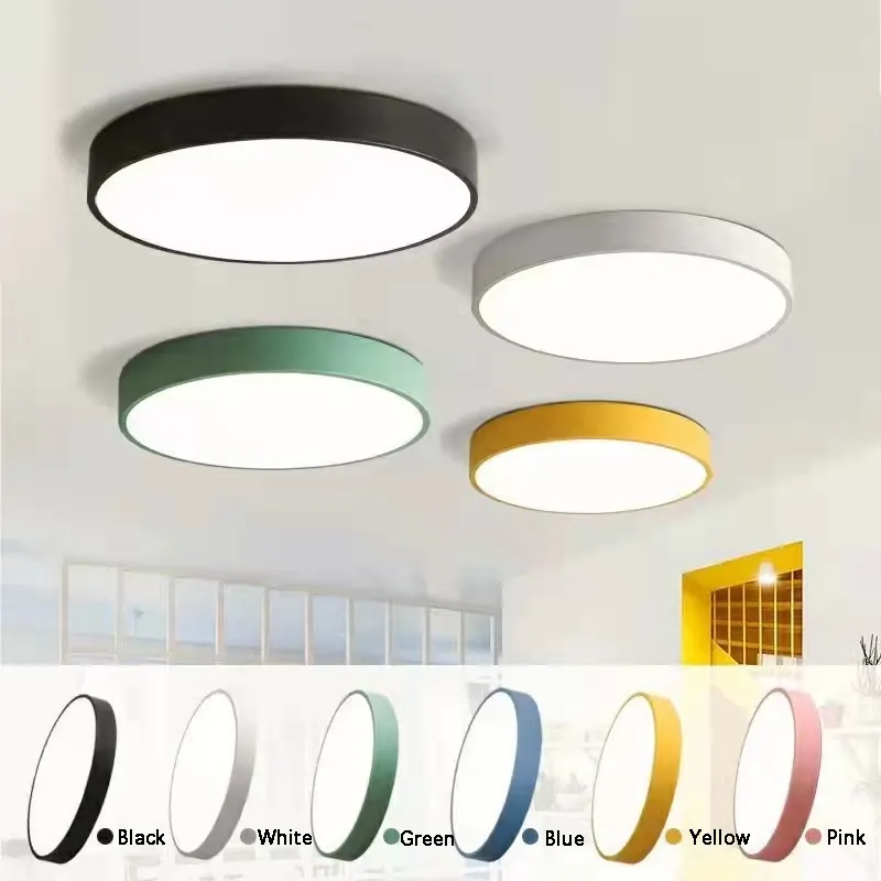 Simple Colorful Round Acrylic Ceiling light creative bedroom children's room aisle LED ceiling lamp