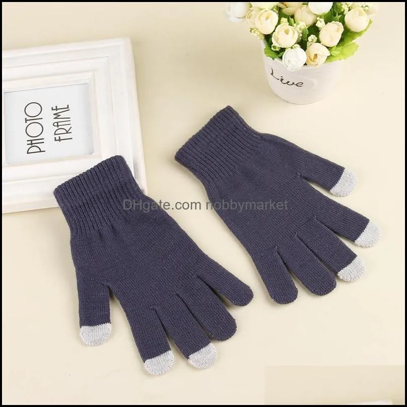 Magic Touch Screen Gloves Knitted Texting Stretch Adult One Size Winter Warm Full Finger Touchscreen Gloves Xmas Gifts OOE2