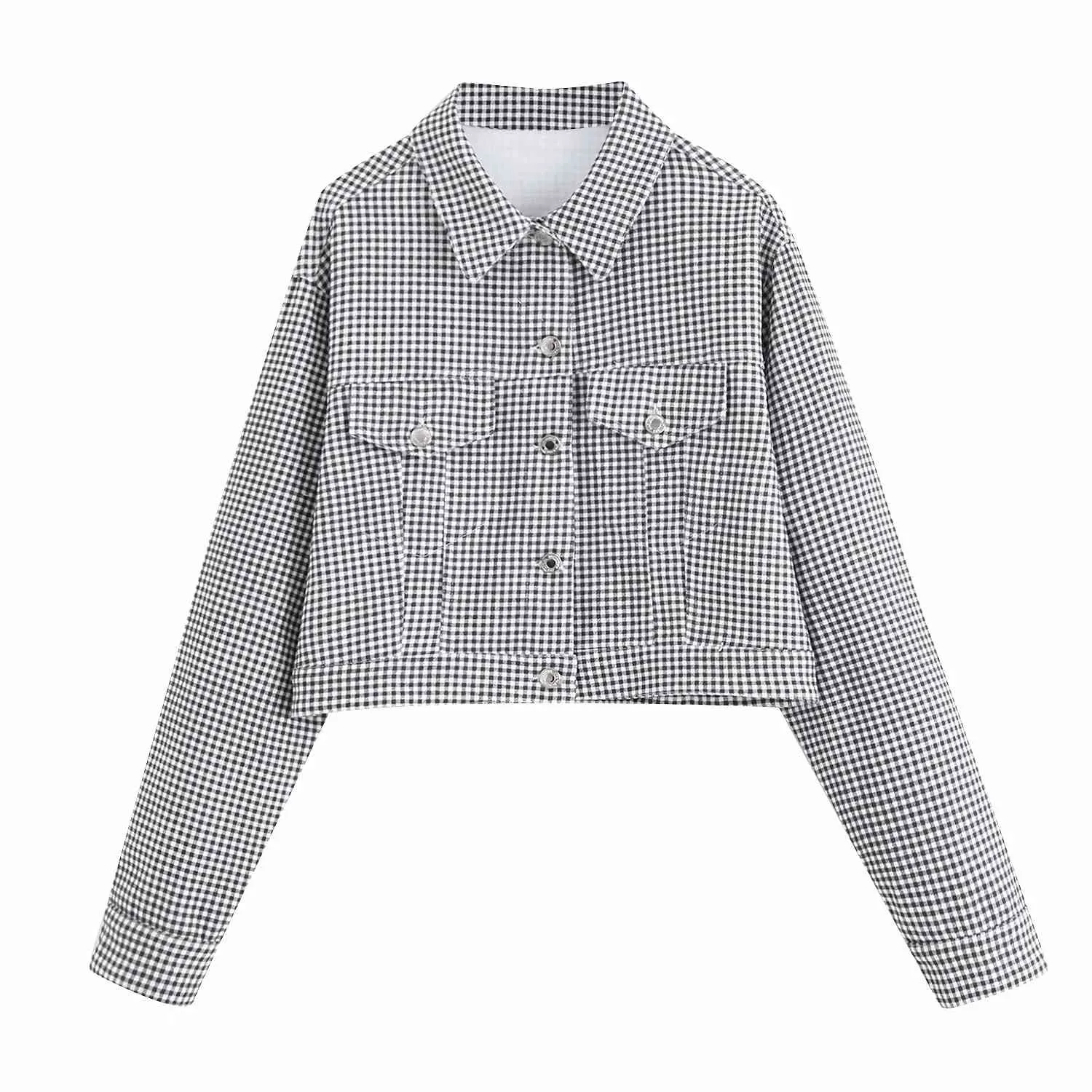 ジャケット・アウター Ruimeme <houndstooth cropped jacket> Womens Houndstooth Denim Cropped Jacket  From Lu04, $25.87