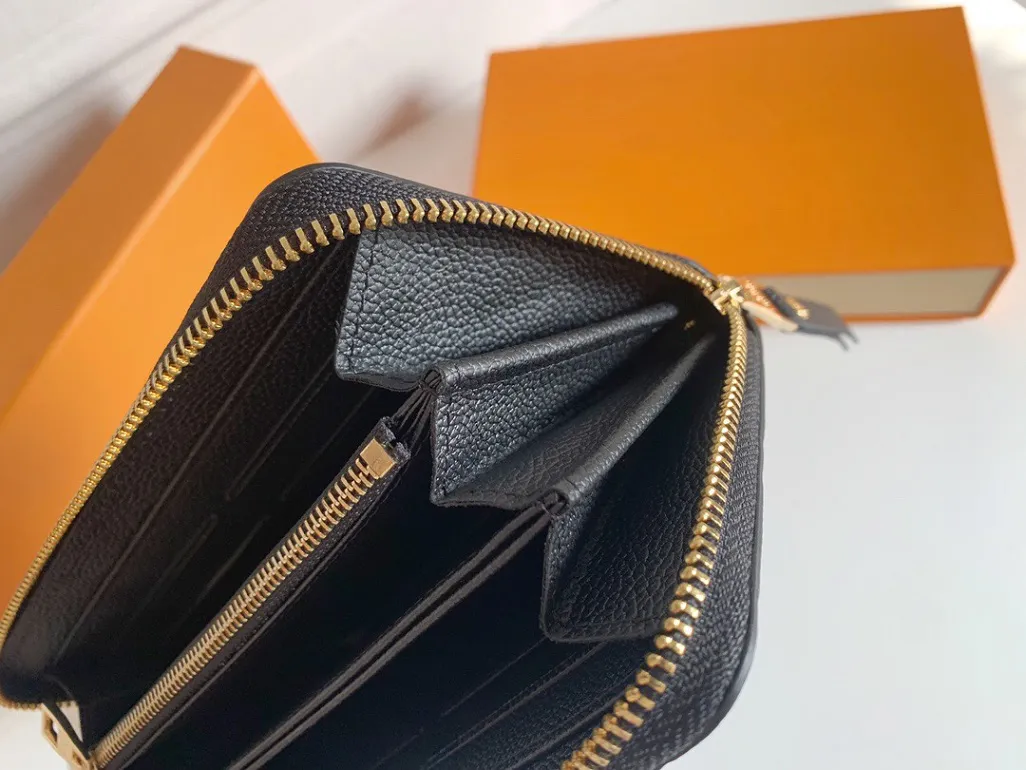 portafoglio classico da donna di alta qualità portafoglio in pelle portafoglio con cerniera singola portafogli da donna borsa classica lunga da donna con scatola shipp198P