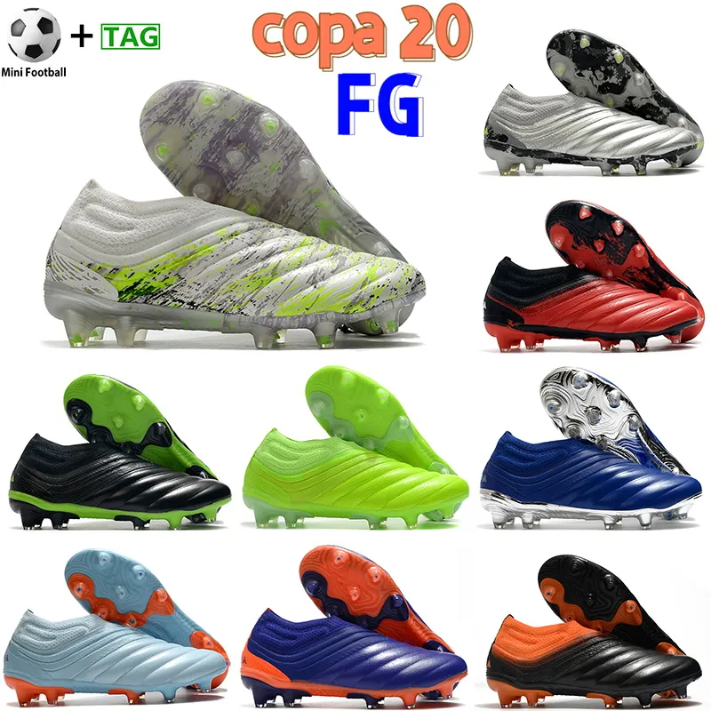 COPA 20 FG Mens Futebol Cleats Sapatos de Futebol Prata Metálico Ativo Vermelho Vermelho Branco Triple Volt Deep Azul Jade Laranja Homens Esportes