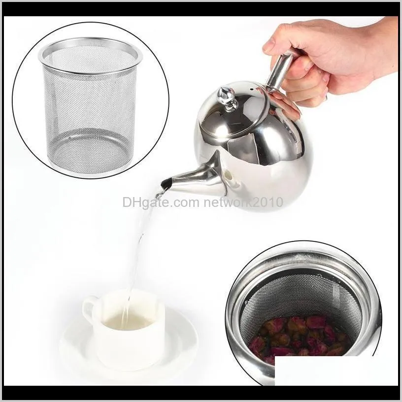 1l/1.5l stainless steel teapot with strainer large capacity coffee kettle heat resistant coffee pot infuser office teaware sets home tea