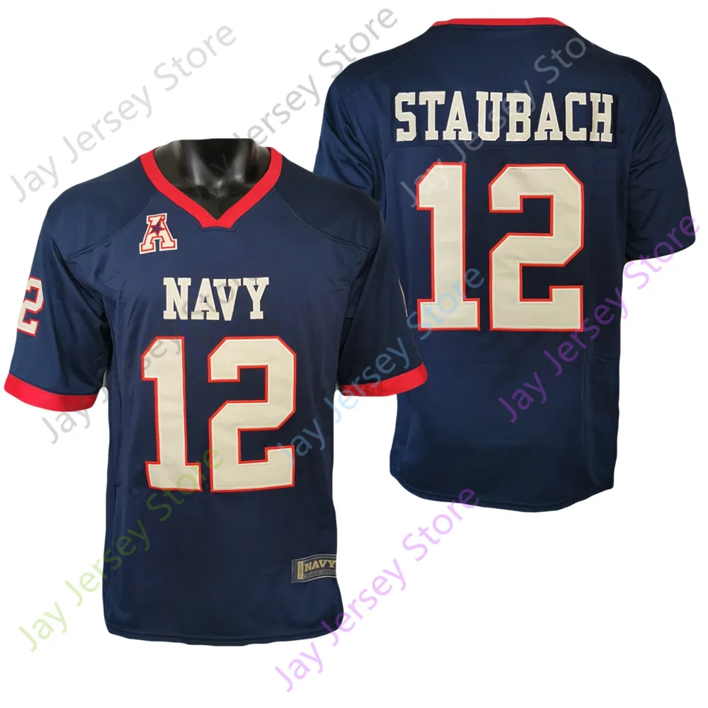 Save Big on Bulk Navy Football Jerseys Navy Midshipmen NCAA Football Jersey  Roger Staubach #12, Collegiate Baseball Jersey For Men, Youth Adult - Main Image