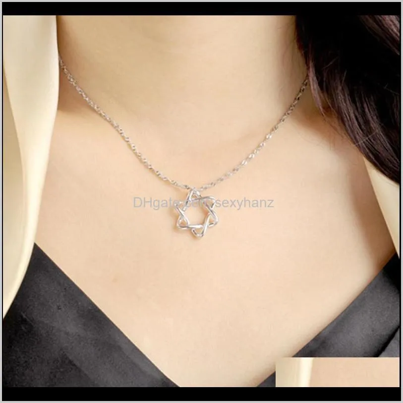 S925 Star Of David Necklace Jewish Hexagram Necklace Magen David Pendant Best Gift For Women Girl