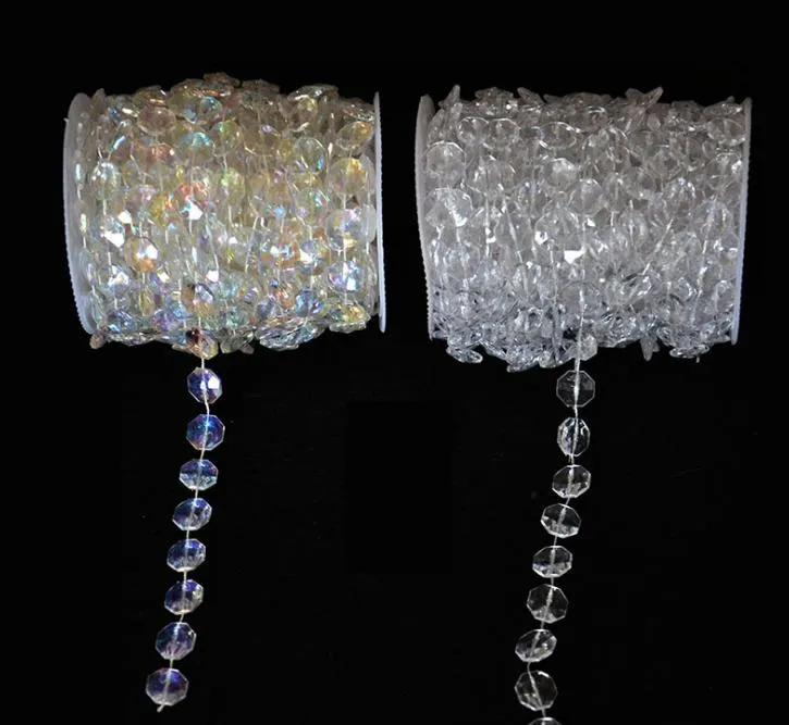 2021 30m bricolage guirlande irisée diamant acrylique perles de cristal brin miroitant décoration de mariage centres de table de mariage