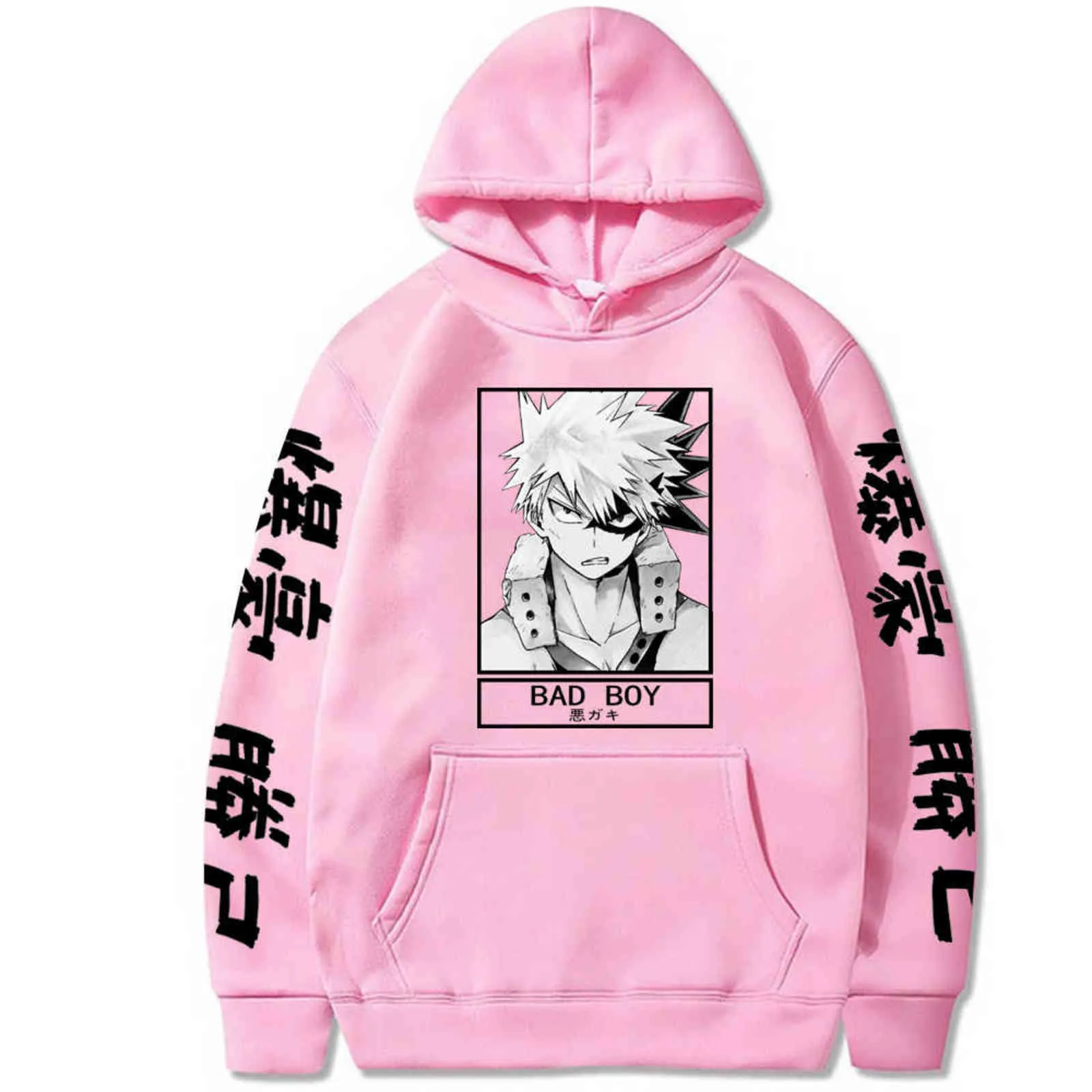 Anime Boku No Hero Academia Manga Bakugou Hoodies Graphic Sportswear Cosplay Hip Hop Clothes Y211122