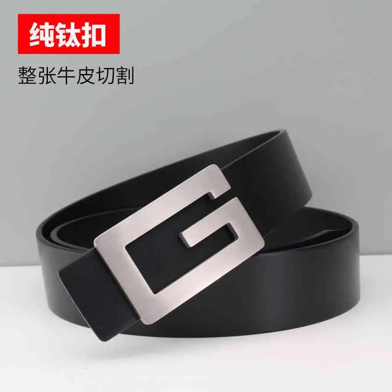 オンラインストア値下げ ブランドベルト中間層の高級純チタンバックル抗金属アレルギーメンズベルトレザースムーズg 買い Eldeiry Eg Com