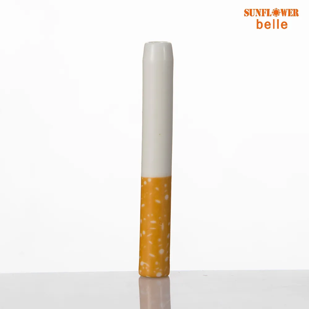 Seramik Sigara Hitter 57mm/79mm Uzunluk Duman Sarı Filtre Renk Taşınabilir Sigara Boruları Herb Tütün Boru perakende için