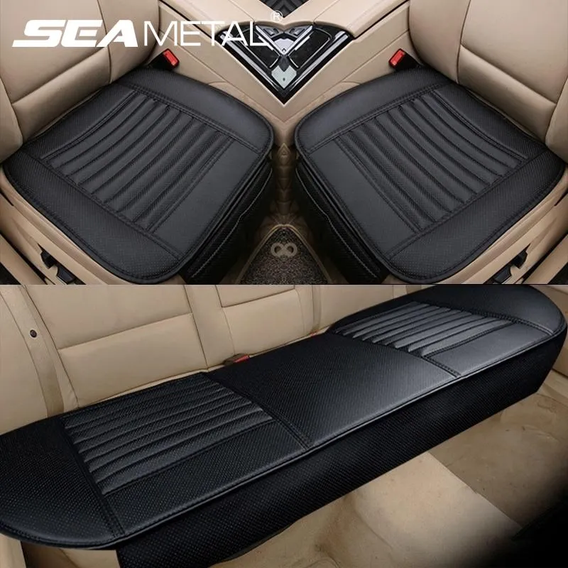Leather Car Seat Cushion Set Auto Cover Protector Rear Bench Protection Universal Fit For Truck Van SUV Goods Covers