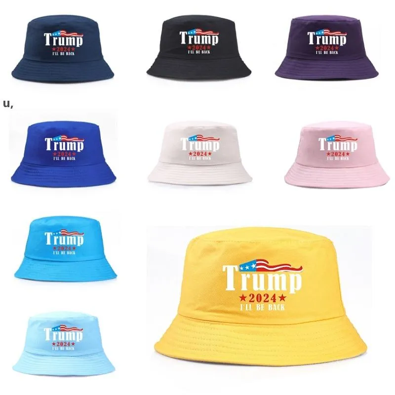 Cappelli da sole da spiaggia Cappellini da viaggio USA Elezioni Trump 2024 Cappello da pescatore Keep America Copricapo da grande festa RRB12965