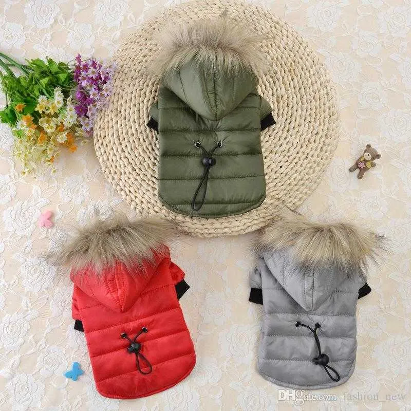 5 Size Pet Dog Coat Winter Warm Small Dog Clothes For Chihuahua Soft Fur Hood Puppy Jacket Clothing Dog Outerwear