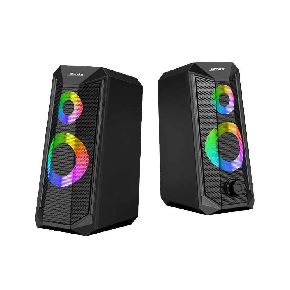 Dizüstü Hoparlör Stereo Ses Surround RGB Işık Masaüstü Dizüstü Bilgisayar Bilgisayar Hoparlörleri ile Hoparlör 3.5mm Jack USB Powered 1Fubd