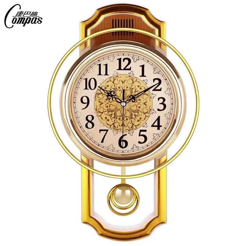 Duży Vintage Clock Luksusowy wahadło Proste Stylowe Salon Zegary Nordic Creative Wall Zegarki Horloge Home Decor C6111110