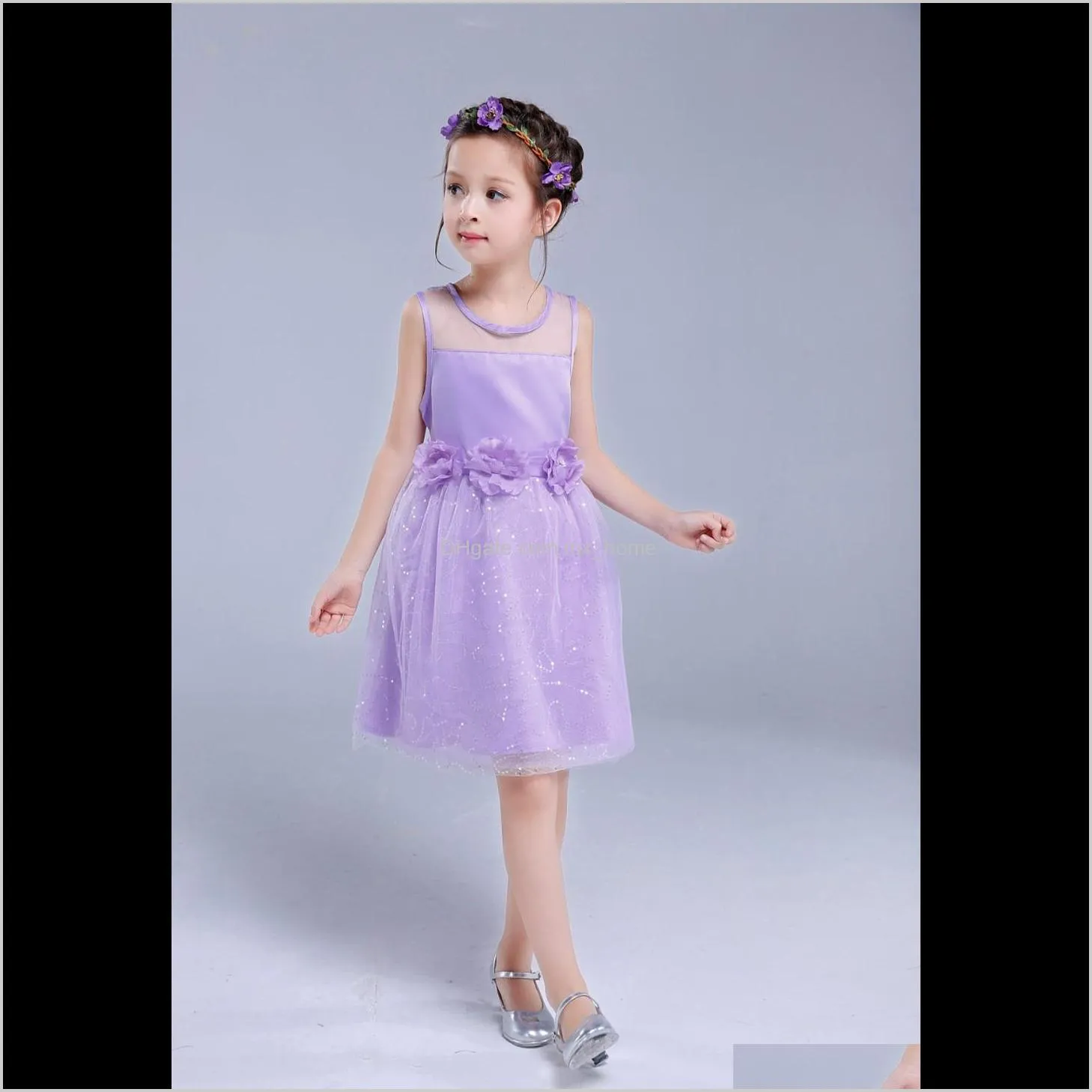 kids infant girls flower dress children bridesmaid toddler elegant dress pageant wedding bridal tulle formal party dress