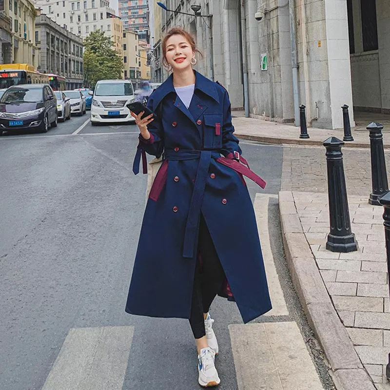 Navy blue trench coat ladies shop