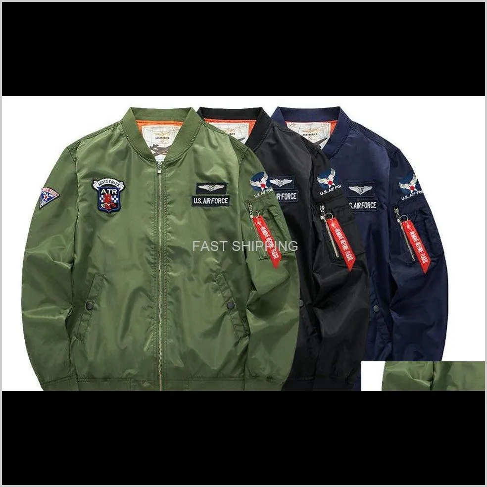 Flight Pilot Bomber Jacket Mens Casual