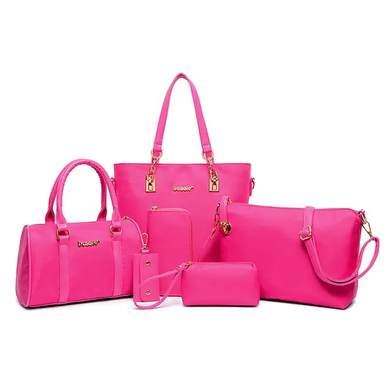 6PCS SET Women Handbags Shoulder Crossbody Bag Purse Wallet Envelope Messenger Bags Female Composite Fashion