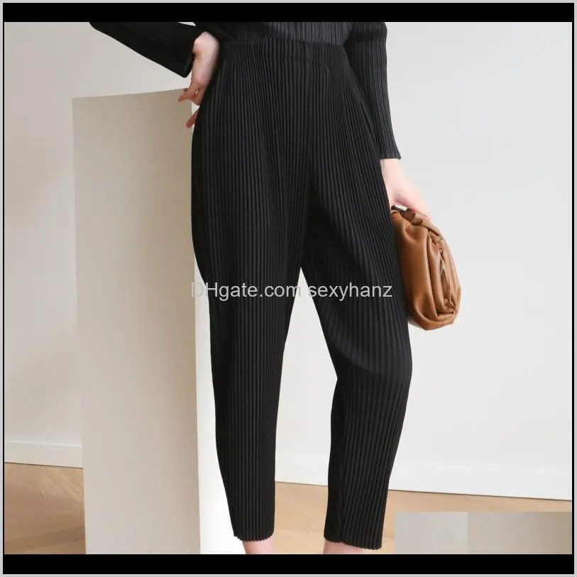 new 2021 autumn/winter mizhai pleated thickening slimming trend radish trousers versatile casual small foot haren trousers