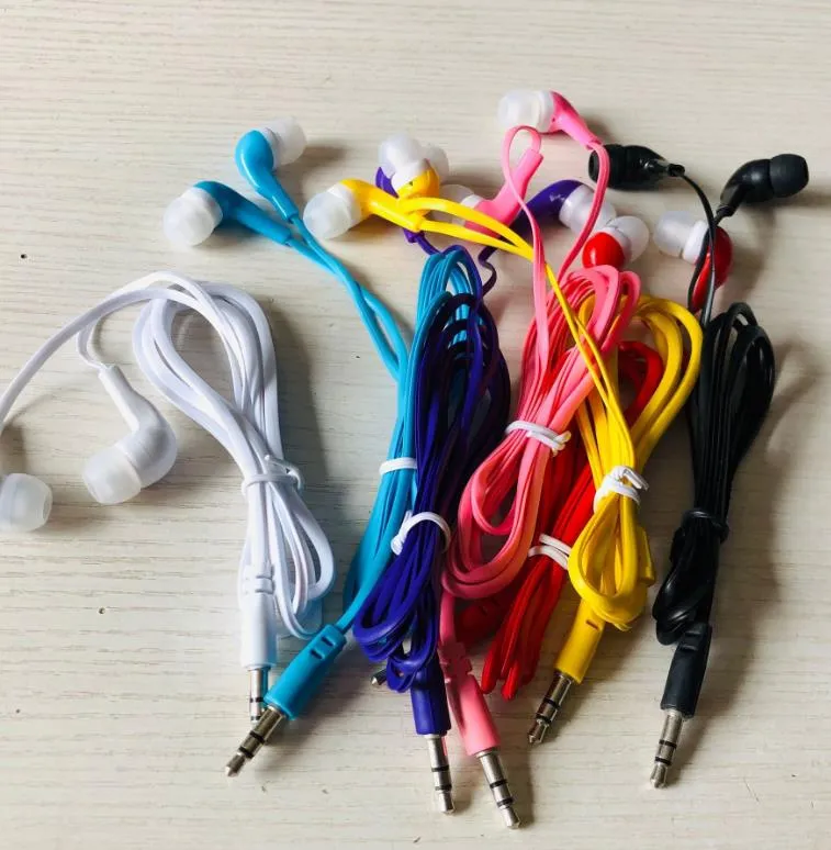 500Pcs Colorful Wired Earphones 3.5MM Jack Disposable Earphone Headphone Low Cost Student Promotion Gift Earbuds for Universal Phone android mp3 E05