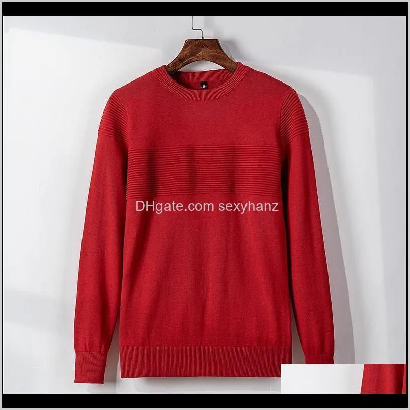 mrmt 2020 brand new autumn men`s tshirt sweater knitting shirt fashion t-shirt for male round-collar pullover pure color qyljef