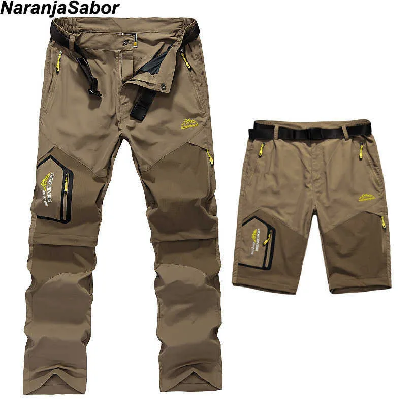 Naranjasabor мужские съемные быстрые сухие повседневные брюки мужские тонкие брюки мужские армии военные короткие грузовые брюки мужские бренд одежда 5XL SH190916