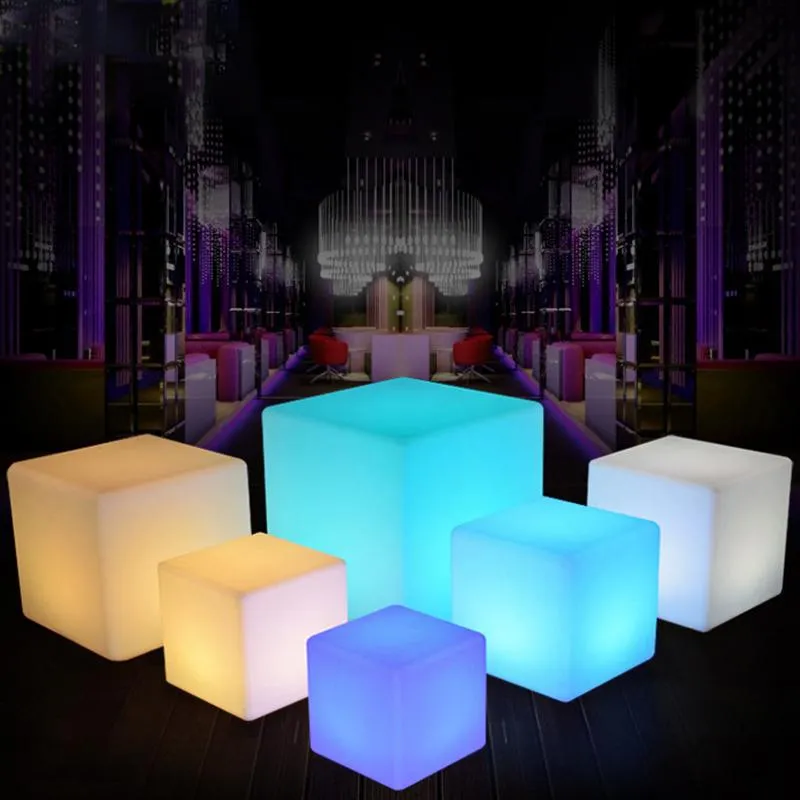 Waterproof LED Light Cube Seat Chair Rechargeable Lighting + Remote Control For Bar Home Decor High Quality Lawn Lamps