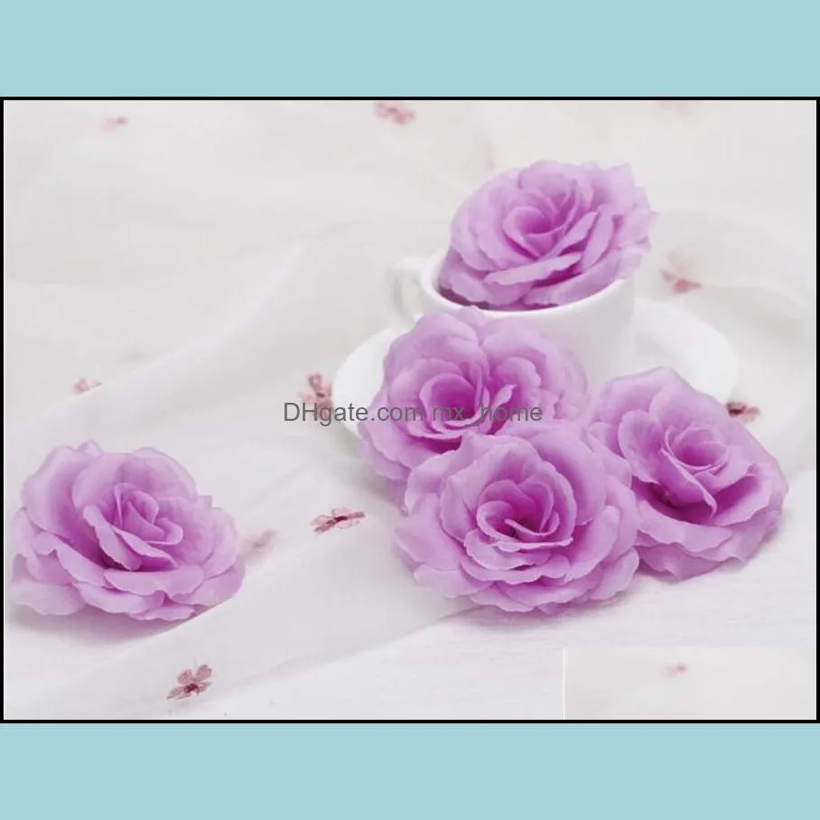 New Artificial Rose Flower Heads cloth Decorative Flowers Party Decoration Wedding Wall Flower Bouquet White Artificial Roses Bouquet