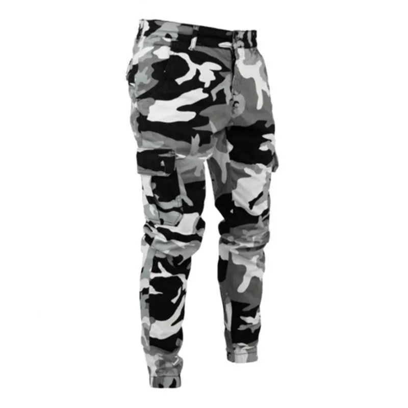 Mens Skinny Jeans Hoge Kwaliteit Potlood Casual Mannen Camouflage Militaire Broek Comfortabele Cargo Broek Camo Jeans Hip Hop Jogg X0621