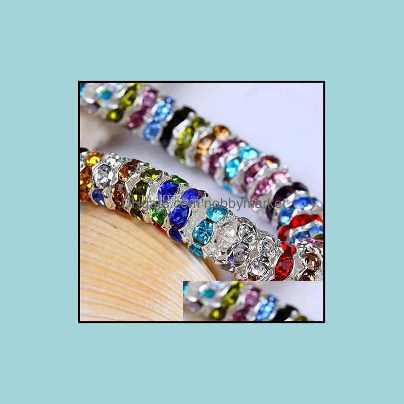 Perlas Sueltas Joyas Al Por Mayor 500 Piezas Chapado En Plata Mezclado Cristal Checo Espaciador Rondelle Charm Hallazgos Para Hacer Collares Pulseras 8 Mm