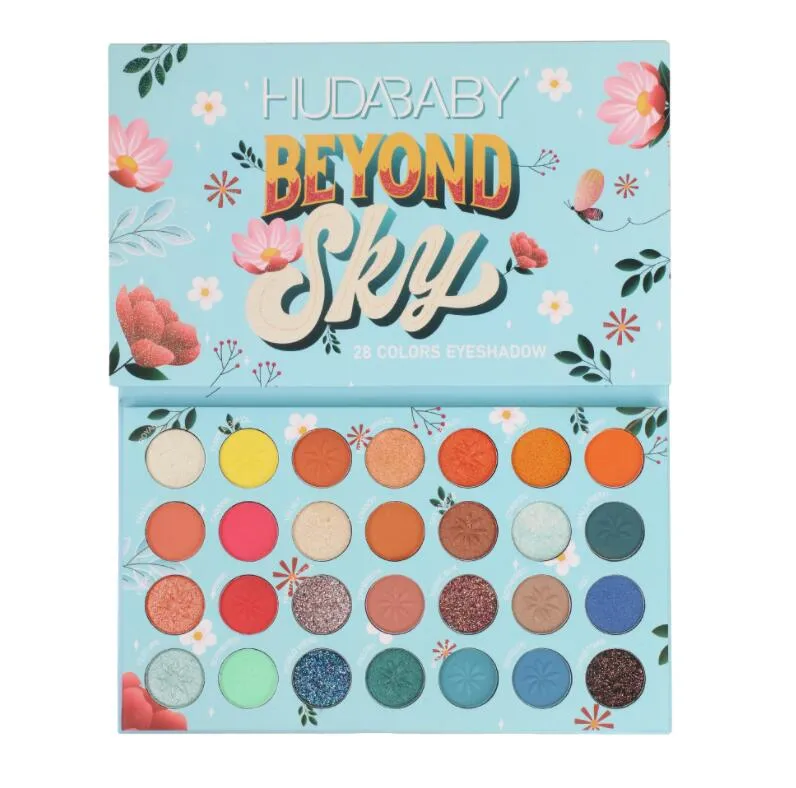 HUDABABY Naked Basics 28 Color Eyeshadow Palette, Brown Matte Neutral Shades - Ultra Blendable, Rich Colors with Velvety Texture - Includes Mirror & Full-Size Pans