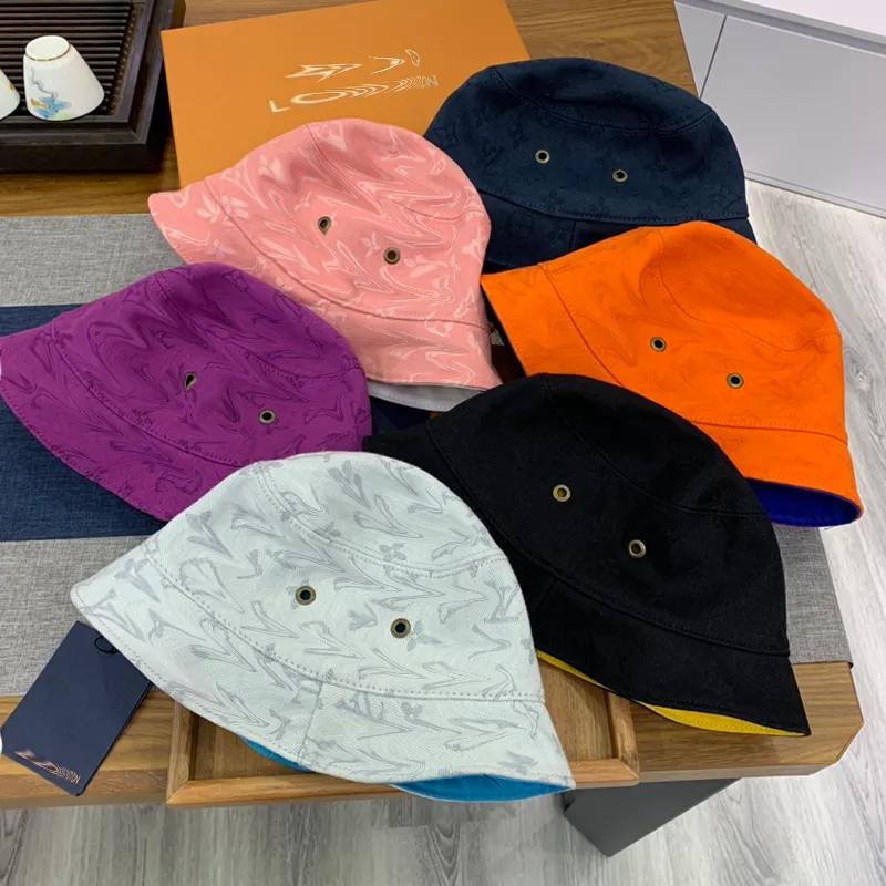 Cappelli a secchiello a doppio lato 6 colori Snapback per esterni Estate Fashon Stampa Uomo Donna Cappello da sole Visiera con fascino per personalità da viaggio