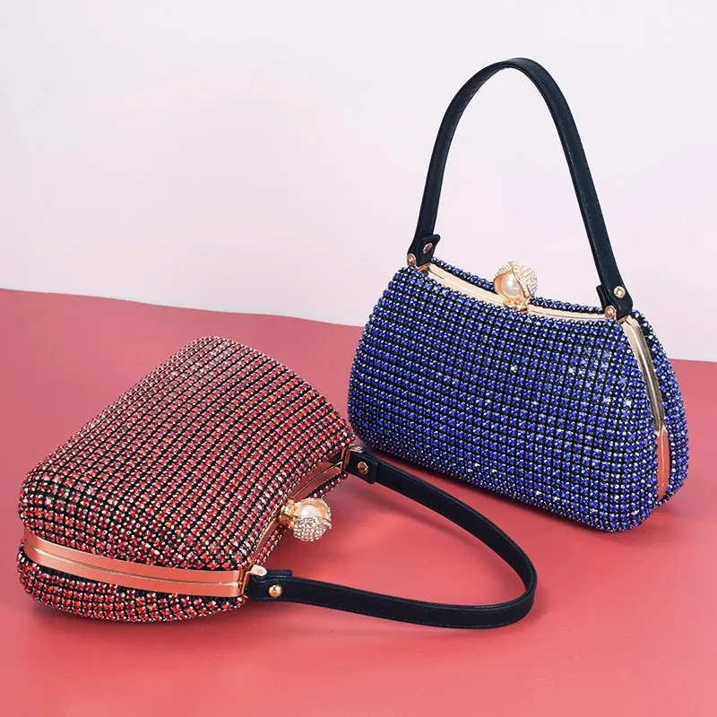 Pochette brillante en strass pour femmes, sac de soirée en diamant pour mariage, Banquet, dîner, sac à main pour dames