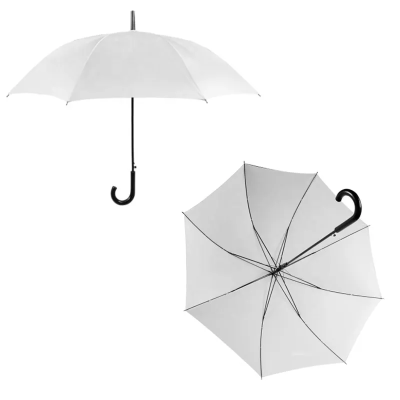 Long Handle Umbrella Sublimation Blank Umbrellas Heat Transfer Coating Rain Windproof Parasol