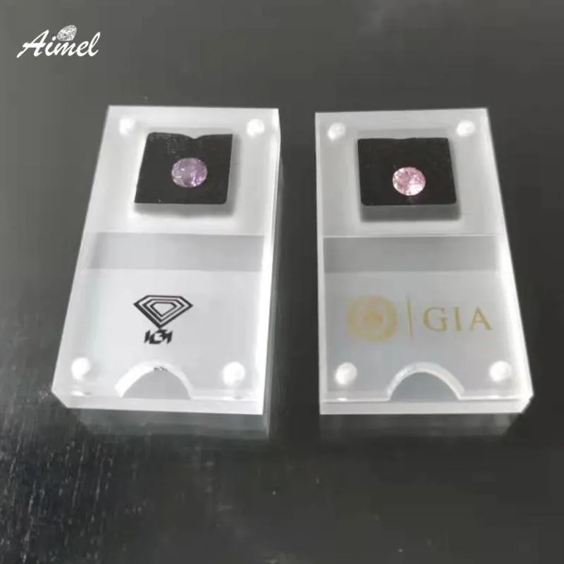 Caixa de diamante acrílico gem display fácil fechar solto organizador caso exposição pedra identificação armazenamento jóias bolsas bags301s