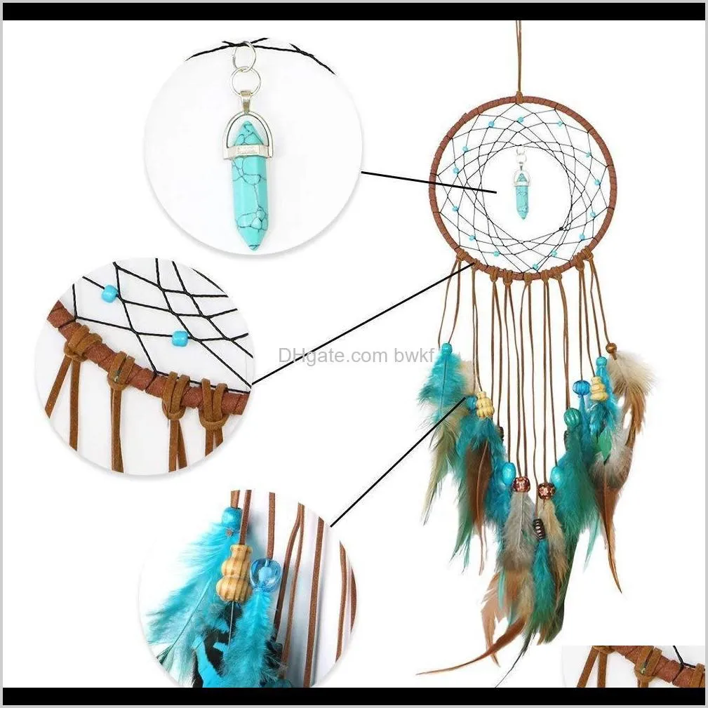 handmade dream catcher feathers decoration for car wall hanging room home decor hanging dreamcatcher wind chimes pendant lapacz