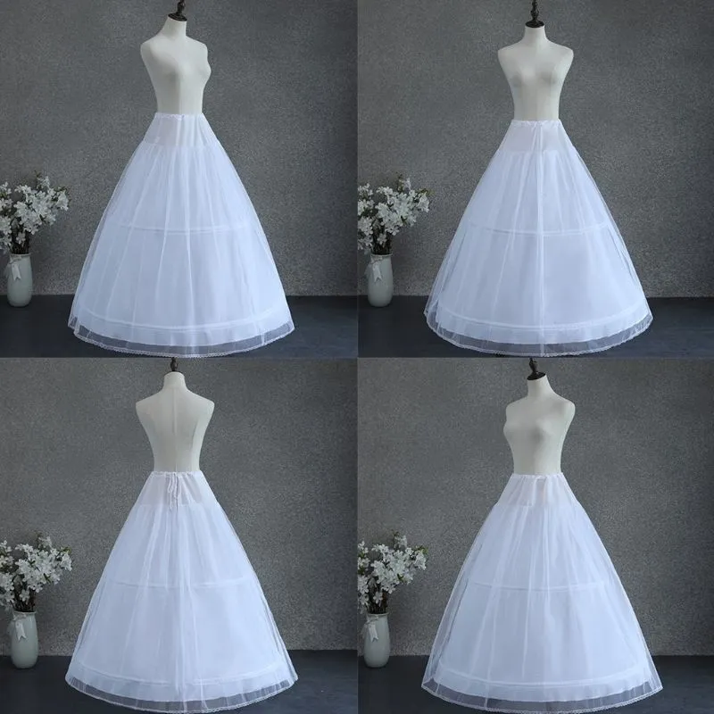 Женщины белые свадебные юбетовые 3 обручи двухслойные свадебные кринолины с сеткой из тюль сетка сетки Горволончики наполовину проскальзывания для платья шарикового платья AL9687