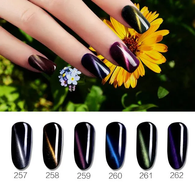 7 ml 6 couleurs jaune vert violet cateye Gelpolish brillant Gel vernis couleurs oeil de chat ongles fournitures Led Gel vernis pour ongles